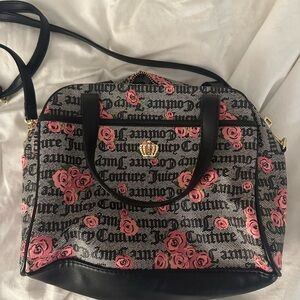 Juicy Couture Vintage Rose Patterned Shoulder Crossbody Satchel Bag